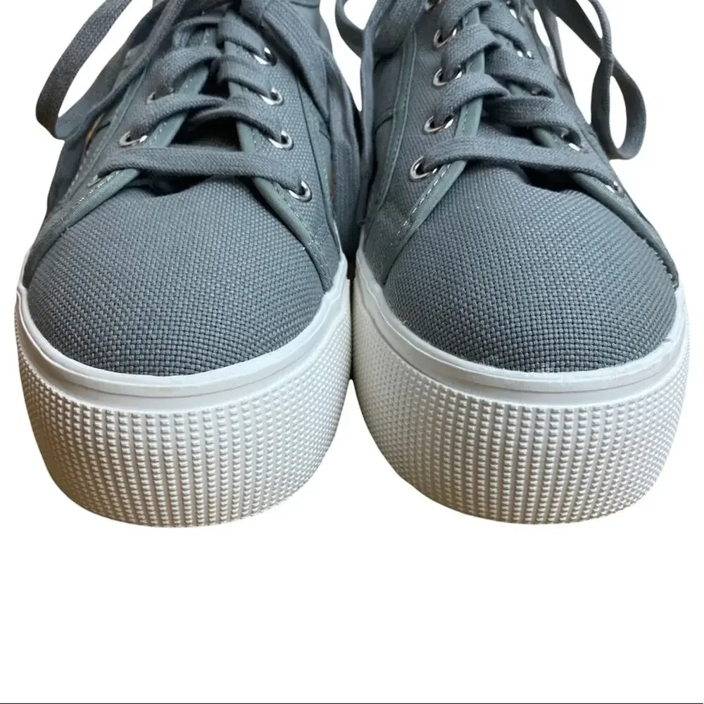 Steve Madden Emmi Platform Lace Up Sneakers Gray Sz 10